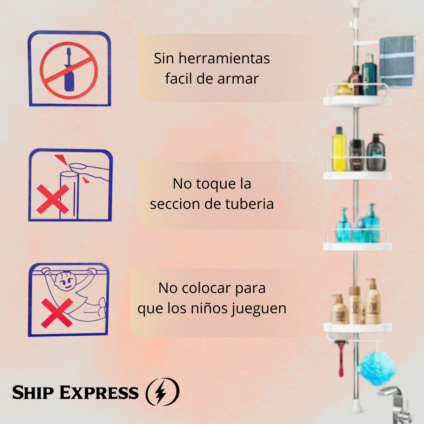 Organizador Esquinero De Baño Ajustable Ducha O Baño