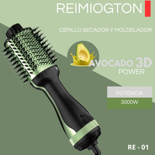 Cepillo secador para cabello aguacate