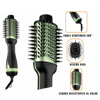 Cepillo secador para cabello aguacate