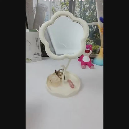 Espejo de maquillaje con forma de girasol